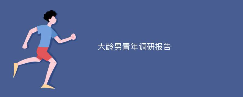 大龄男青年调研报告