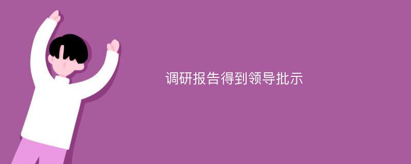 调研报告得到领导批示