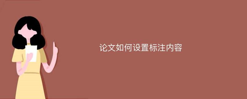 论文如何设置标注内容