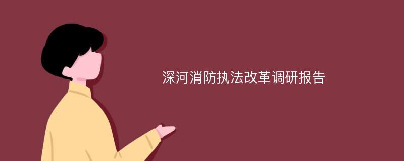 深河消防执法改革调研报告