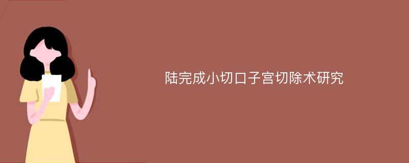 陆完成小切口子宫切除术研究