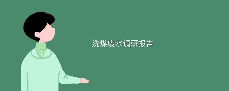 洗煤废水调研报告