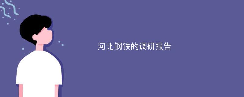 河北钢铁的调研报告