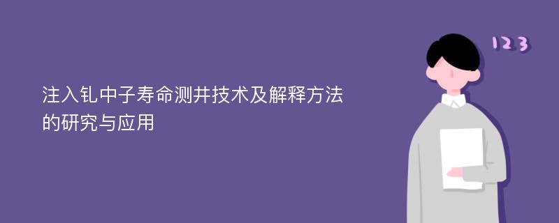 注入钆中子寿命测井技术及解释方法的研究与应用