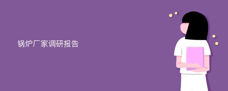 锅炉厂家调研报告