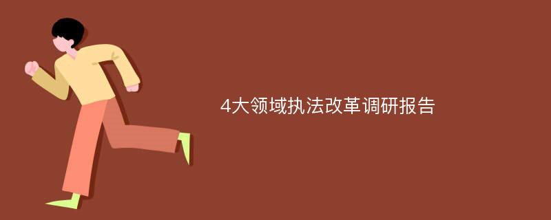 4大领域执法改革调研报告