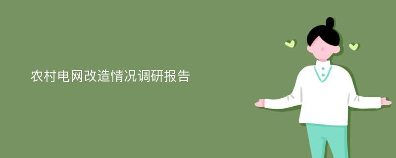 农村电网改造情况调研报告