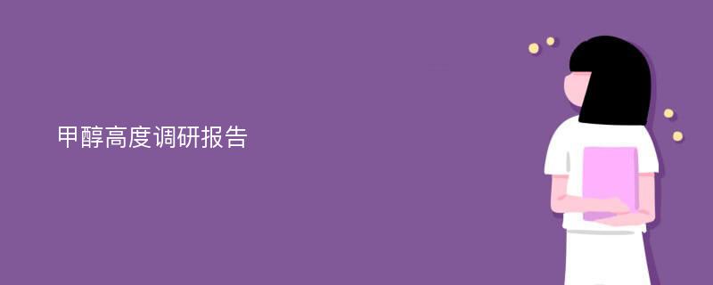 甲醇高度调研报告