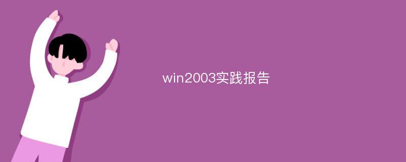 win2003实践报告