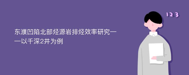 东濮凹陷北部烃源岩排烃效率研究——以千深2井为例