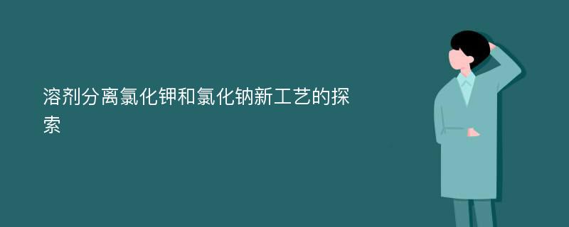 溶剂分离氯化钾和氯化钠新工艺的探索