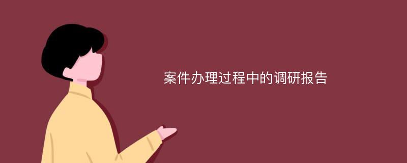 案件办理过程中的调研报告